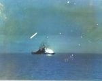 USS New Mexico firing, circa May 1945