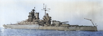 USS New Mexico underway, Nov 1943; note Measure 21 camouflage