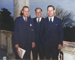 Harry Hopkins, Steve Early, and Chip Bohlen at Livadia Palace, Krym, Russia, Feb 1945