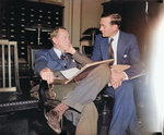 Harry Hopkins and Aubrey Williams at the Capitol Building, Washington, United States, 20 Apr 1938