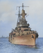 USS Indianapolis at sea, date unknown