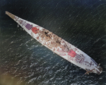 Aerial view of USS New Jersey, 4 Aug 1943; photo taken by Utility Squadron Four, US Navy Aircraft Atlantic Fleet