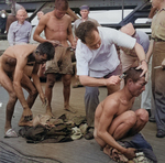 Public humiliation of Japanese prisoners of war aboard USS New Jersey, Dec 1944, photo 3 of 6