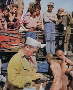 Public humiliation of Japanese prisoners of war aboard USS New Jersey, Dec 1944, photo 2 of 6