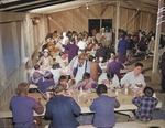 Dining Hall scene at the Manzanar Relocation Center for deported Japanese-Americans, Inyo County, California, United States, 2 Apr 1942.