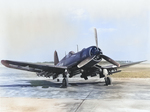 Vought F4U-1C Corsair armed with wing mounted HVAR air-to-surface rockets and belly mounted ‘Tiny Tim’ anti-shipping rockets at the Patuxent River Naval Air Test Center in Maryland, 31 Jan 1945.