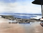 Former aircraft carrier, converted into a seaplane tender, USS Langley and aircraft carrier USS Ranger at North Island, San Diego, California, United States, circa 1938.