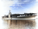 USS Ranger at anchor in Guantanamo Bay, Cuba, 10 Nov 1939.