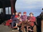 Kaiser Richmond Shipyards workers aboard a ferry between San Francisco and Richmond, California, United States, Feb 1943