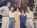 Sponsor of Liberty-ship Booker T Washington, celebrated operatic contralto Marian Anderson at the launching ceremonies at CalShip, Los Angeles, California, United States, 29 Sep 1942. Photo 1 of 2.