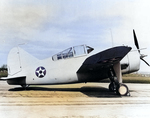 Buffalo aircraft resting on runway, circa 1941