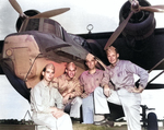 Pilots of the four Patrol Squadron 24 (VP-24) and Patrol Squadron 51 (VP-51) PBY-5A "Catalina" patrol bombers that flew the torpedo attack mission against the Japanese fleet