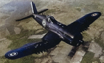 French Navy F4U-7 Corsair fighter in flight, 1952 to early 1953; seen in Mar 1953 issue of US Navy publication US Navy Naval Aviation News