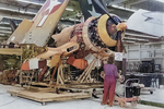 F4U-1 Corsair fighter under construction, United States, circa 1944