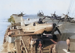 F4U-4B Corsair fighters of US Marine Corps squadron VMF-214 aboard USS Sicily, 1950