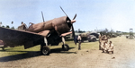 F4U-1 Corsair fighters of US Marine Corps squadron VMF-124 on Guadalcanal, Solomon Islands, Feb 1943