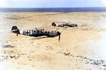 German Bf 109E fighters in flight, North Africa, date unknown