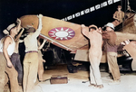 Ground crew assembling a P-43A-1 Lancer  fighter of the Republic of China Air Force, circa 1943