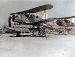 SOC-3 Seagull aircraft of US Navy Observation Squadron Two parked at Reeves Field, San Diego, California, United States, 1938