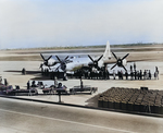 B-29 Superfortress bomber on display at the Washington National Airport, Washington DC, United States, date unknown