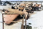 Wrecked Wildcats of VMF-211 collected by Japanese, Wake, circa late Dec 1941