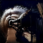 A mother and a young girl in a subway tunnel shelter, London, England, United Kingdom, 1940-1945