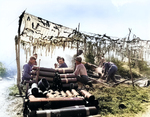 Men of Cannon Company, 9th Infantry, US Army 2nd Infantry Division shelled Brest, France with their howitzer, 1944