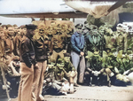 Captain Marc Mitscher speaking with Lieutenant Colonel James Doolittle aboard USS Hornet, 18 Apr 1942, photo 2 of 3