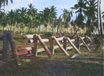 Japanese anti-tank barricade on Makin, Gilbert Islands; seen in US Army publication TM E 30-480 