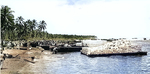 United States Coast Guard landing craft and barges delivering supplies to Guadalcanal, Solomon Islands, late 1942