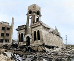 Destroyed building in Hiroshima, Japan, 1945