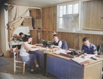 Workers at the Communique Office at Jerome War Relocation Center, Arkansas, United States, 16 Nov 1942