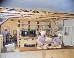 Staff members of Block 7 kitchen at work, Jerome War Relocation Center, Arkansas, United States, 18 Nov 1942