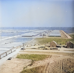 View of the Jerome War Relocation Center, looking west from the hospital, Arkansas, United States, 17 Nov 1942