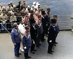 The Japanese delegation arriving aboard USS Missouri, Tokyo Bay, Japan, Photo 6 of 7