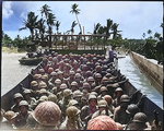 Americans landing on Carlos Island, Marshall Islands, circa early Feb 1944