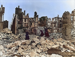 Church in Coutances, France devastated by Operation Cobra bombing, 14 Aug 1944