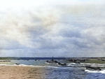 LCI(L), LCM and LCVP landing craft approached Omaha Beach, Normandy, 6 Jun 1944