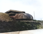 Reinforced concrete observation post, part of a German fortification at Cherbourg, France, 15 Sep 1944