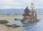 Wreckage of USS Arizona, 10 Dec 1941. Photo 1 of 3