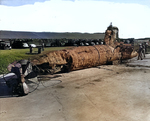 Japanese Type A-class midget submarine I-22tou which was sunk by destroyer Monaghan inside Pearl Harbor, Hawaii, United States during the Japanese attack, Dec 1941