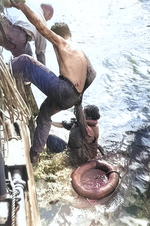 American survivors of the Battle off Samar rescued by an US Navy ship on 26 Oct 1944