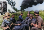 German troops of SS-Leibstandarte Adolf Hitler Division resting during a campaign toward Pabianice, Poland, Sep 1939