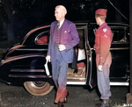 US Assistant Secretary of State William Clayton arriving for the Potsdam Conference, Germany, 24 Jul 1945