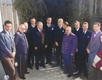 Andrey Vyshinsky, Averell Harriman, Vyacheslav Molotov, Anthony Eden, Edward Stettinius, Alexander Cadogan, and Alger Hiss during the Potsdam Conference, Germany, Jul-Aug 1945