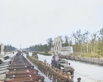 British Prime Minister Winston Churchill inspecting Canadian troops, Berlin, Germany, 15 Jul 1945