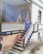 US Army WAC Captain Elizabeth Hoisington dispatching Private First Class Guadalupe Torres and Private First Class Frances Gribble to their tasks during the Potsdam Conference, Germany, 16 Jul 1945