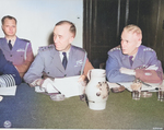 Vice Admiral C. M. Cooke, Jr. and General Brehon Somervell at a meeting during the Potsdam Conference, Germany, 21 Jul 1945