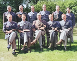 Henry Arnold with his staff during the Potsdam Conference, Germany, 27 Jul 1945, photo 2 of 2