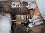 A Jewish man in his bunker during the Warsaw Ghetto Uprising, Poland, Apr-May 1943